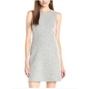 Theory Raneid K Wool Felt Knit Sleeveless A-Line Dress Light Heather Size 8